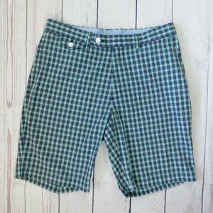 Polo Golf Ralph Lauren Navy Green Red Plaid Casual Shorts - Size 32